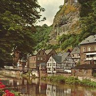 AK Idar-Oberstein - Nahe und Felsenkirche - 70er Jahre gelaufen