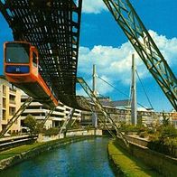42275 Wuppertal - Barmen alter Markt mit Schwebebahn 1987