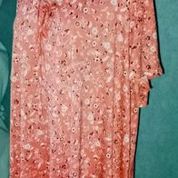 Janina Damen Marken Sommer Longshirt Tunika Gr.54 lachs geblümt gemust