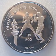 Nepal - 500 Rupees 1992 - Olympische Spiele 1992 - PP in Kapsel mit Zertifikat