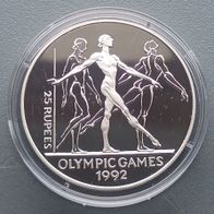 Seychellen - 25 Rupees 1993 - Olympische Spiele 1992 - PP in Kapsel + Zertifikat