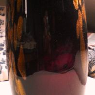 Dekoration Blume Vase Glas Weinrotschwarz-Gold 33cm Hoch