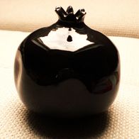 Dekoration Vase Granatapfel Glas Schwarz 10,0cm Hoch