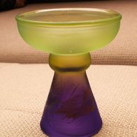 Kerzenständer Kerzenhalter Glas Grün-Violett 10,5cm Hoch
