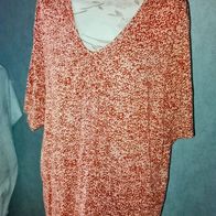 Ulla Popken Damen Marken Sommer Shirt Tunika Gr.52 rot beige geblümt