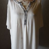 AproductZ. Damen Marken Sommer Shirt Gr.48/50 weiß Rand NEUw