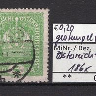 Österreich 1916 Freimarken: Kaiserkrone, Kaiser Franz Joseph, Wappen MiNr. 186 x ges1