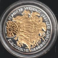 1987 BRD Römische Verträge 10 DM mit Goldapplikation