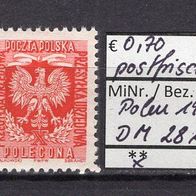 Polen 1954 Dienstmarke 10 Jahre Volksrepublik MiNr. 28 A postfrisch