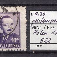 Polen 1948 Freimarken: Staatspräsident Boleslaw Bierut MiNr. 522 gestempelt -1