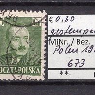 Polen 1950 Freimarken: Staatspräsident Boleslaw Bierut MiNr. 673 gestempelt -1