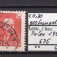 Polen 1950 Freimarken: Staatspräsident Boleslaw Bierut MiNr. 675 gestempelt -1