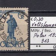 Polen 1955 Denkmäler in Warschau MiNr. 913 Vollstempel