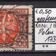 Polen 1921 Freimarken: Großer Adler auf barockem Schild MiNr. 173 gestempelt
