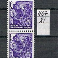 DDR MiNr. 407 XI senkrechtes Doppelstück Paar postfrisch