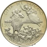 Vatikan Silber Proof 500 Lire 1996 JOH. PAUL II. (1979-2005) 50 J. Priesterweihe, Rar