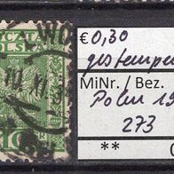 Polen 1932 Freimarken: Polnisches Staatswappen MiNr. 273 gestempelt