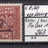 Polen 1928 Freimarken: Polnisches Staatswappen MiNr. 263 gestempelt -1