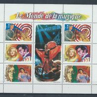 Madagaskar KB 1994 Le Monde musique Queen John Lennon Elvis Presley postfrisch