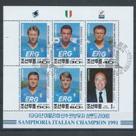 Korea Kleinbogen 1991 Sampdoria Genua Fußball Meister Italien Vollstempel Ersttag