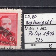 Polen 1948 Freimarken: Staatspräsident Boleslaw Bierut MiNr. 523 gestempelt -1