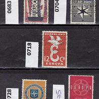 Niederlande Mi. Nr. 683 + 704 + 718 + 728 + 735 Europamarken / Cept + NATO o <