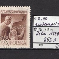 Polen 1955 50 Jahre Polnischer Lehrerverband MiNr. 952 A gestempelt