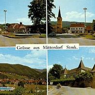 A 8662 Mitterdorf im Mürztal 4 Ansichten 1973 Schwimmbad , Straßenansicht