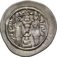 Sasaniden Silber Drachme "HORMAZD IV. (579-592 AD) Diener Altar Feuer