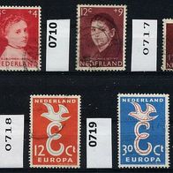 Niederlande Mi. Nr. 707 + 710 + 717 + 718 + 719 o <