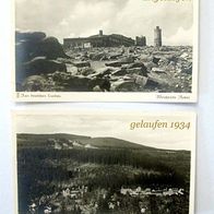 2x Foto Postkarte AK * Aus deutschen Landen / Brocken Harz Schierke * gel. 1934