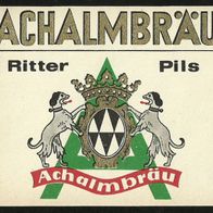 ALT Bieretikett "Ritter Pils" Achalmbräu † 1975 Eningen unter Achalm Lkr. Reutlingen