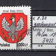 Polen 1992 Freimarken: Geschichte des polnischen Staatswappens MiNr. 3422 gestempelt