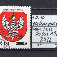 Polen 1992 Freimarken: Geschichte des polnischen Staatswappens MiNr. 3422 gestempelt1