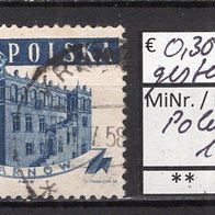Polen 1958 Freimarken: Alte Rathäuser MiNr. 1048 A gestempelt -9