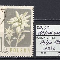 Polen 1957 Geschützte Blumen MiNr. 1022 gestempelt