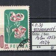 Polen 1957 Geschützte Blumen MiNr. 1024 gestempelt