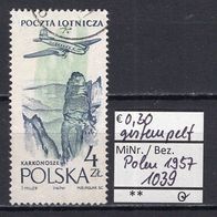 Polen 1957 Flugzeuge über Städten und Landschaften (I) MiNr. 1039 gestempelt
