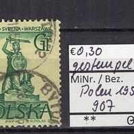 Polen 1955 Denkmäler in Warschau MiNr. 907 gestempelt -1