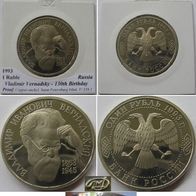 1993- Russia- 1 Ruble commemorative coin- V. Vernadsky- Proof