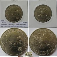 1993- Russia- 1 Ruble commemorative coin- V. Vernadsky- BU
