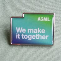 Button Pin Anstecknadel Silber Keramik "ASML We make it together"
