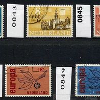 Niederlande Mi. Nr. 842 A + 843 + 845 + 848 + 849 o <