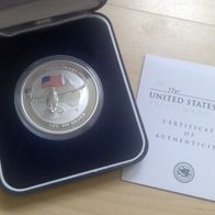 2002 Kookaburra Stars and Stripes National Flag U.S.A./ 1 Unzen Silber Münze