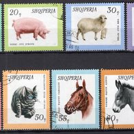 Albanien 1966 Haustiere MiNr. 1028 - 1035 gestempelt