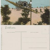 Rügen-Binz-AK um 1910 Landungsbrücke, Seebrücke mit Gebäude Erh.1