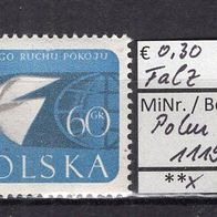 Polen 1959 10 Jahre Weltfriedensbewegung MiNr. 1119 ungebraucht Falz