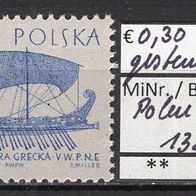 Polen 1963 Segelschiffe (I) MiNr. 1385 gestempelt -1