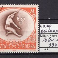 Polen 1956 Goldmedaillengewinn im Weitsprung MiNr. 994 gestempelt -1