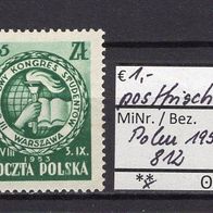 Polen 1953 3. Welt-Studentenkongress, Warschau MiNr. 812 postfrisch